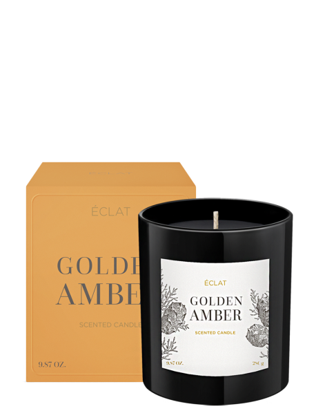ÉCLAT GOLDEN AMBER kvapo parfumuota sojų vaško žvakė 280g.